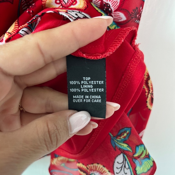 BCX Red Floral Layered Sleeveless Blouse – Size S - Picture 5 of 10